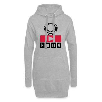 musik - Hoodie-Kleid - Grau meliert - Vorne