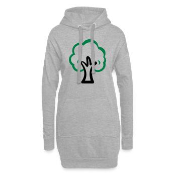 baum - Hoodie-Kleid - Grau meliert - Vorne