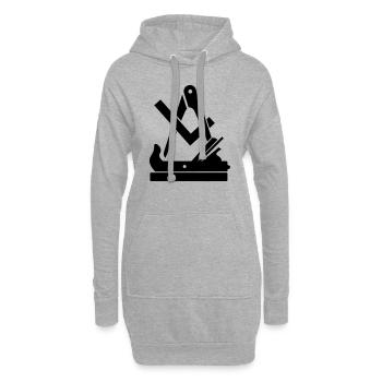 wappen schreiner - Hoodie-Kleid - Grau meliert - Vorne
