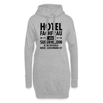 Hotelfachfrau - Weil Superheldin Keine Offizielle - Hoodie-Kleid - Grau meliert - Vorne