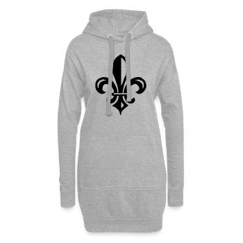 fleur de lis french lily - Hoodie-Kleid - Grau meliert - Vorne