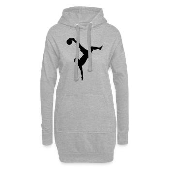 Fussball Fallrückzieher - Hoodie-Kleid - Grau meliert - Vorne