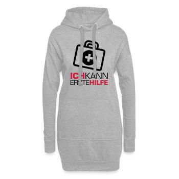 erstehilfe_f2 - Sweat-shirt à capuche long Femme - gris chiné - Devant