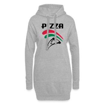 Pizza (3c) - Hoodie-Kleid - Grau meliert - Vorne