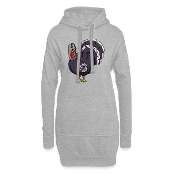truthahn pute turkey turkeycock gobbler - Hoodie-Kleid - Grau meliert - Vorne