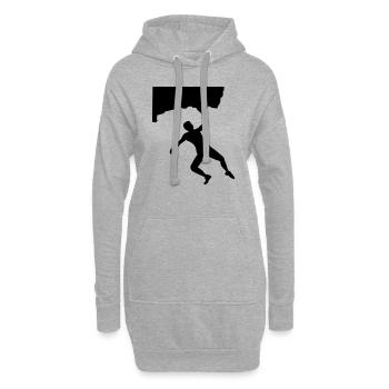 Bouldern - Hoodie-Kleid - Grau meliert - Vorne
