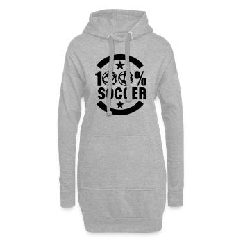 100 soccer foot ballon - Sweat-shirt à capuche long Femme - gris chiné - Devant