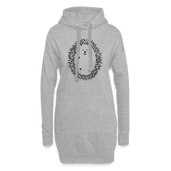 hérisson - Sweat-shirt à capuche long Femme - gris chiné - Devant