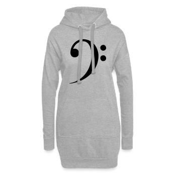 Clé de basse - Sweat-shirt à capuche long Femme - gris chiné - Devant