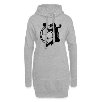 handball woman - Hoodie-Kleid - Grau meliert - Vorne