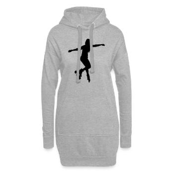 inline skates girl - Hoodie-Kleid - Grau meliert - Vorne