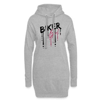 Tropfen Biker Girl - Hoodie-Kleid - Grau meliert - Vorne