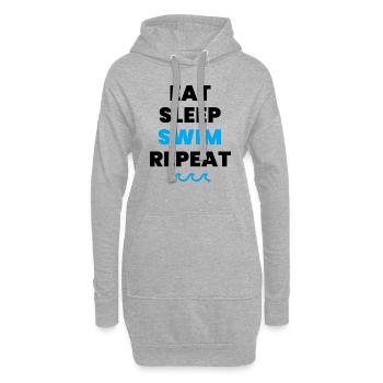 Eat Sleep Swim Repeat citation - Sweat-shirt à capuche long Femme - gris chiné - Devant