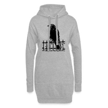 Krähenvogel auf dem Zaun (1c) - Hoodie-Kleid - Grau meliert - Vorne
