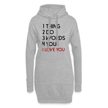 quotes liebe Spruch Valentinstag love Schrift - Hoodie-Kleid - Grau meliert - Vorne