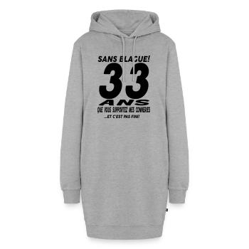 33 ans que vous supportez mes conneries - Sweat-shirt à capuche long Femme - gris chiné - Devant
