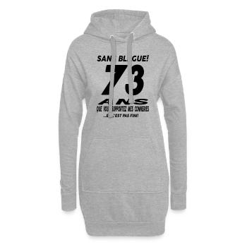 73 ans que vous supportez mes conneries - Sweat-shirt à capuche long Femme - gris chiné - Devant
