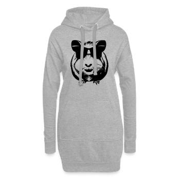 Guinea Pig Cool Sunglasses Funny Vector 3 - Hoodie Dress - heather grey - Front