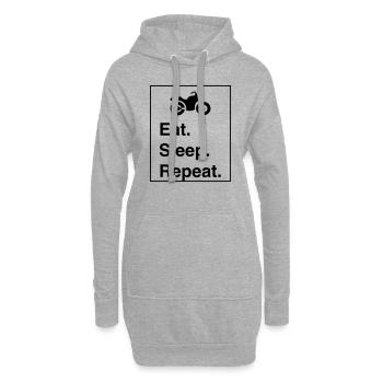 Design cool « Ride Sleep Repeat » pour lui et elle - Sweat-shirt à capuche long Femme - gris chiné - Devant