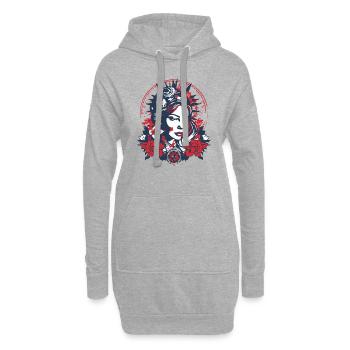Amerikanische Folklore - Hoodie-Kleid - Grau meliert - Vorne