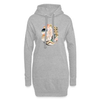 Œuf Japandi, design rond dans le style japandi - Sweat-shirt à capuche long Femme - gris chiné - Devant