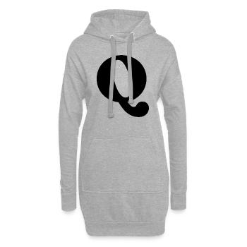 Buchstabe Q - Hoodie-Kleid - Grau meliert - Vorne