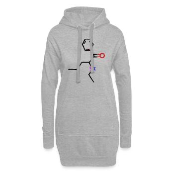 Frau glücklich mit Tattoo und Geschenk. - Hoodie-Kleid - Grau meliert - Vorne