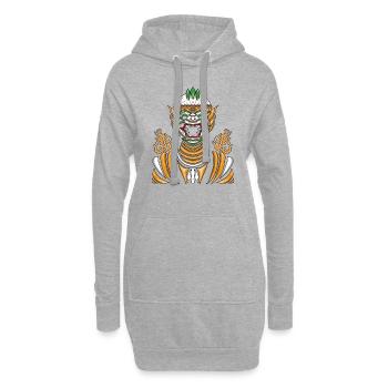 Cambodge guerrier Khmer épée drapeau I cadeau - Sweat-shirt à capuche long Femme - gris chiné - Devant