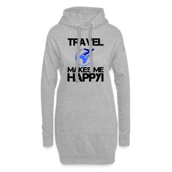 Voyagez heureux - Sweat-shirt à capuche long Femme - gris chiné - Devant