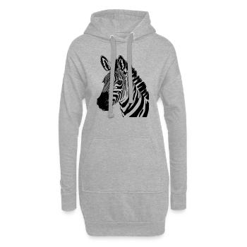 zebra kopf - Hoodie-Kleid - Grau meliert - Vorne