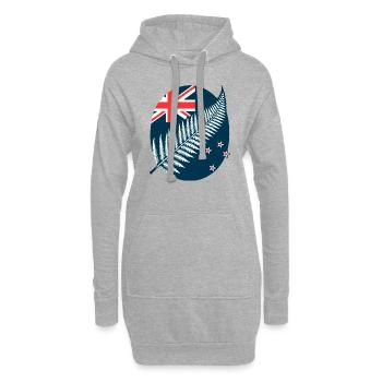 Nouvelle-Zélande Aotearoa Kiwi 6 - Sweat-shirt à capuche long Femme - gris chiné - Devant