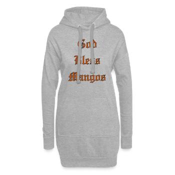 Que Dieu bénisse les mangues - Sweat-shirt à capuche long Femme - gris chiné - Devant