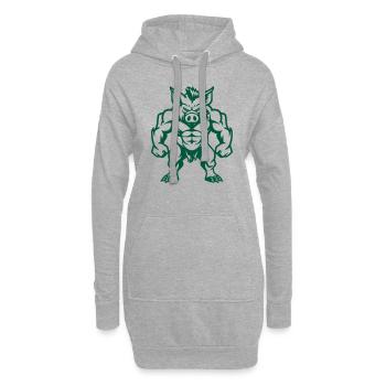Bande dessinée Sanglier - Sweat-shirt à capuche long Femme - gris chiné - Devant