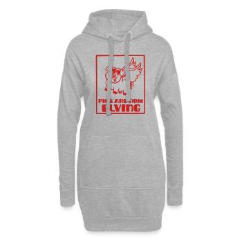 Pigs are now flying, rough times - Sweat-shirt à capuche long Femme - gris chiné - Devant
