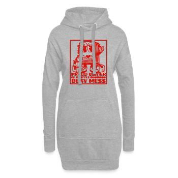 Busy Mess - Motivation et business mindset - Sweat-shirt à capuche long Femme - gris chiné - Devant