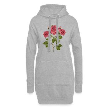 Blumen - Hoodie-Kleid - Grau meliert - Vorne