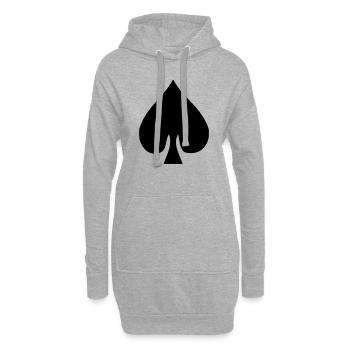 Pik - Kartenspiel - Hoodie-Kleid - Grau meliert - Vorne