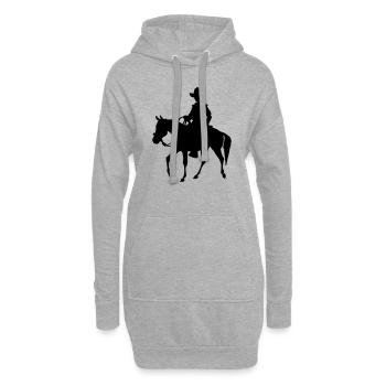 cowboy - Sweat-shirt à capuche long Femme - gris chiné - Devant