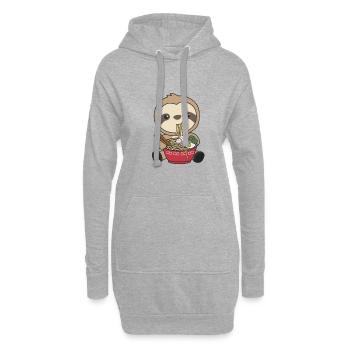 Faultiere essen Ramen Süße Kawaii Nudeln Faultier - Hoodie-Kleid - Grau meliert - Vorne