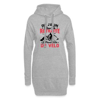 J'ai un plan de retraite je prévois faire du vélo - Sweat-shirt à capuche long Femme - gris chiné - Devant