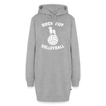 Bock auf Volleyball Volleyballspieler witzig - Hoodie-Kleid - Grau meliert - Vorne