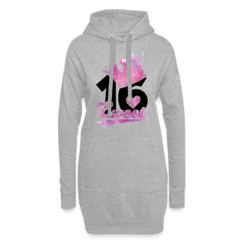 16ÈME ANNIVERSAIRE SWEET 16 - Sweat-shirt à capuche long Femme - gris chiné - Devant
