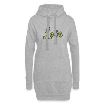 L’amour rétro dans le design pixel - Sweat-shirt à capuche long Femme - gris chiné - Devant