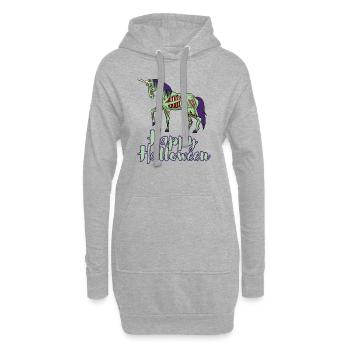 Halloween Einhorn untot Zombie lustig Geschenk - Hoodie-Kleid - Grau meliert - Vorne