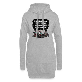 tshirt pain 3x marron - Sweat-shirt à capuche long Femme - gris chiné - Devant