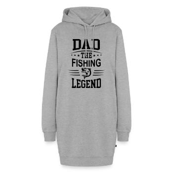 Vater Angler Fisch fischen Dad angeln Legende - Hoodie-Kleid - Grau meliert - Vorne