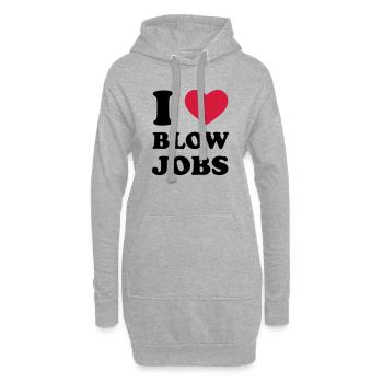 I Love Blowjobs - Sweat-shirt à capuche long Femme - gris chiné - Devant