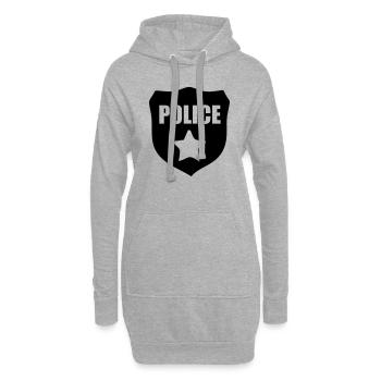 Police - Sweat-shirt à capuche long Femme - gris chiné - Devant