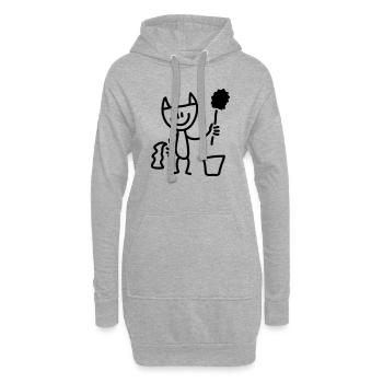 Putzteufel - Line - Hoodie-Kleid - Grau meliert - Vorne