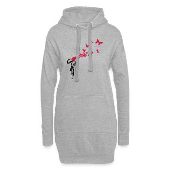 Butterfly Suicide - Hoodie-Kleid - Grau meliert - Vorne